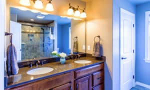 Bathroom Remodel dual sink counter.