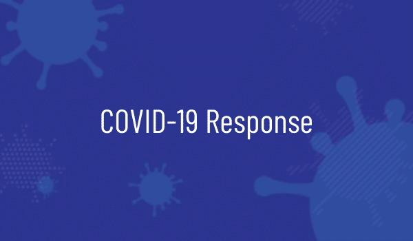 Covid-19 Response banner. 